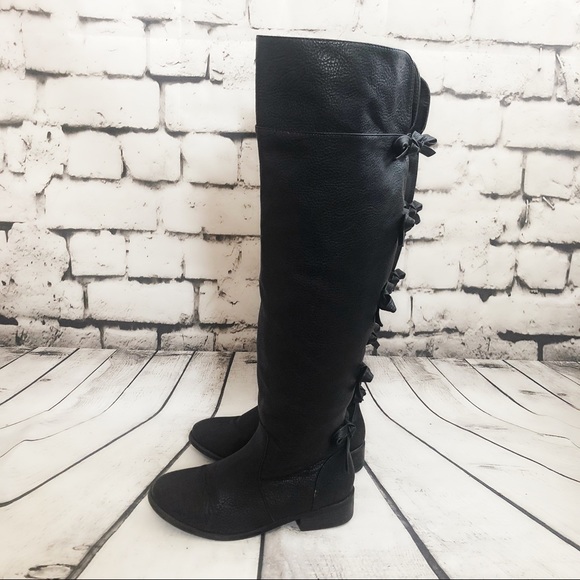 Knee Back Bow Tie Boots 7w 